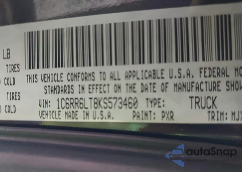 2019 Ram 1500 Classic Big Horn 4X2 5'7 Box from USA, damaged, VIN 1C6RR6LT8KS573460